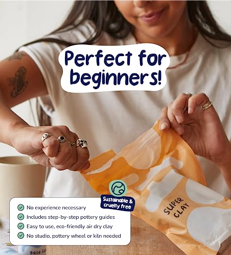 Pott'd Air Dry Clay for Adults. Beginners Home Pottery Kit for Adults. DIY Craft Kit for Adults. Kit Includes: Air-Dry Cla...