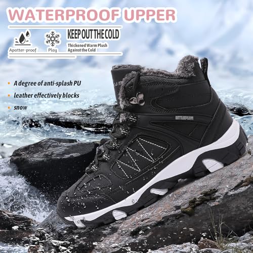 Littleplum Snow Boots for Women-Warm Fur Line Anti Slip Womens Winter Boots-Fashion Ankle Booties Sneakers for Outdoor Hiking