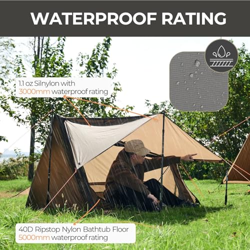 onewind One Person Tent with Pillow, Backpacking Ultralight Tent with Camping Soft Pillow for Camping Hiking Backpacking