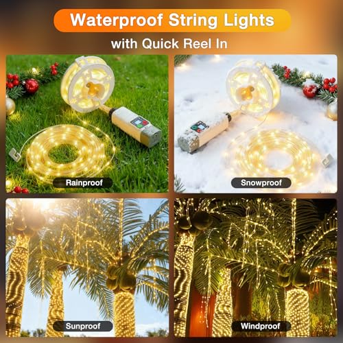 Fairy Lights Plug in, 100 Led with Remote 32Ft, Long Twinkle Light Waterproof String Light Camping Lights, 3 Timer 8 Mode...