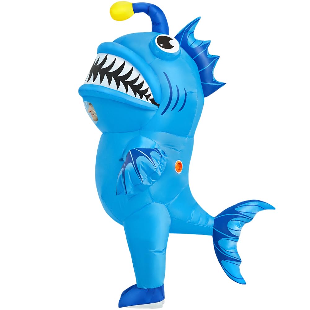 KOOY Inflatable Costume Adult, Fish Costume, Angler fish Costume, Funny Blow up costume for Adult,Halloween Costume for Men Women