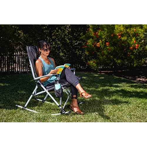 PICNIC TIME NCAA Unisex-Adult NCAA Outdoor Rocking Camp Chair, XL Heavy Duty Camping Chair for Adults