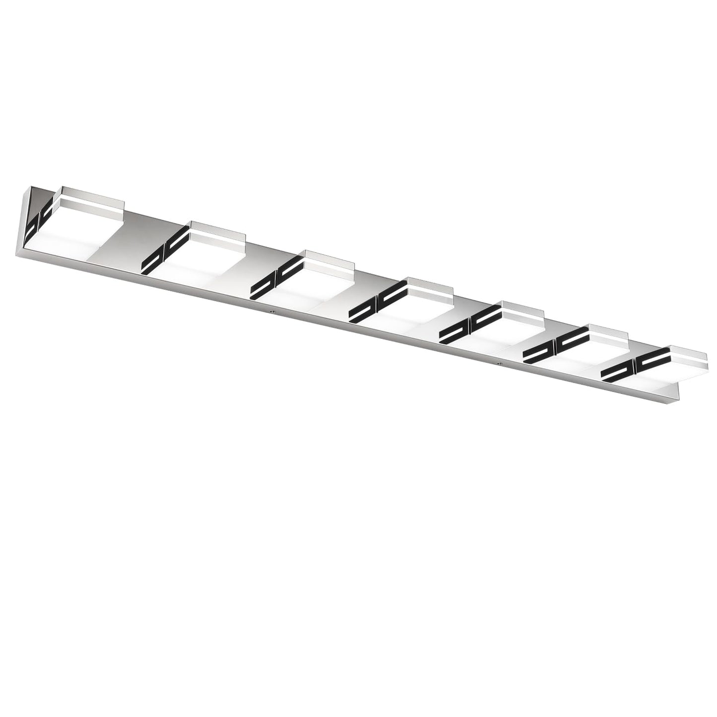 SineRise LED Modern Bathroom Vanity Light Fixtures (7-Light, 55-Inch, Dimmable), Chrome Modern Acrylic Bathroom Wall Lighting Fixtures Over Mirror (Cool White 6000K)