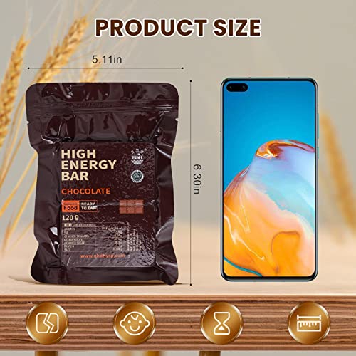 Emergency Food Ration Bars, Chocolate Flavor Survival Tabs Supply for Outdoor Camping Emergency Snowstorm Earthquake Disas...