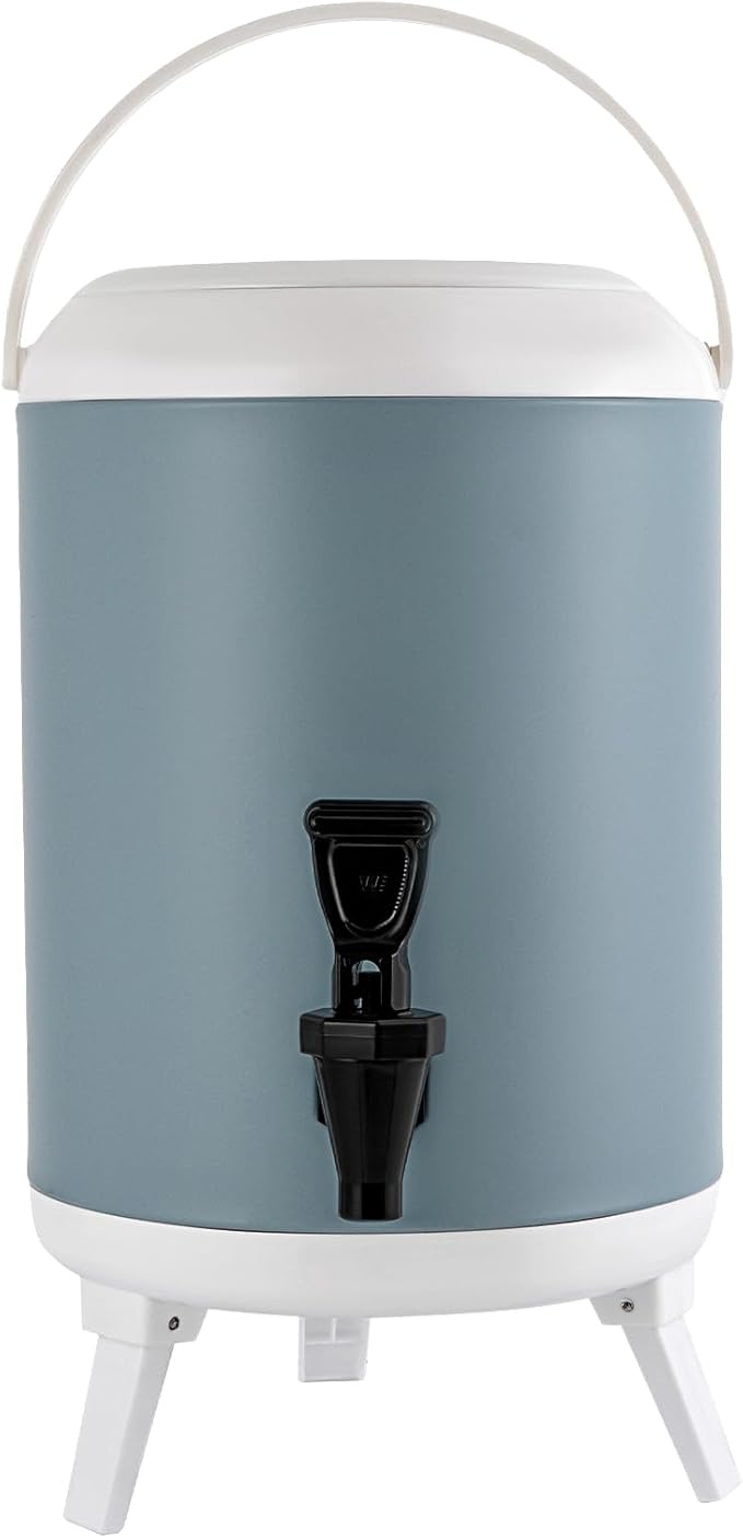 Stainless Steel Insulated Drink Dispenser 1.9 Gal, Thermal Hot & Cold Beverage Dispenser with Faucet for Coffee/Tea/Juice,...
