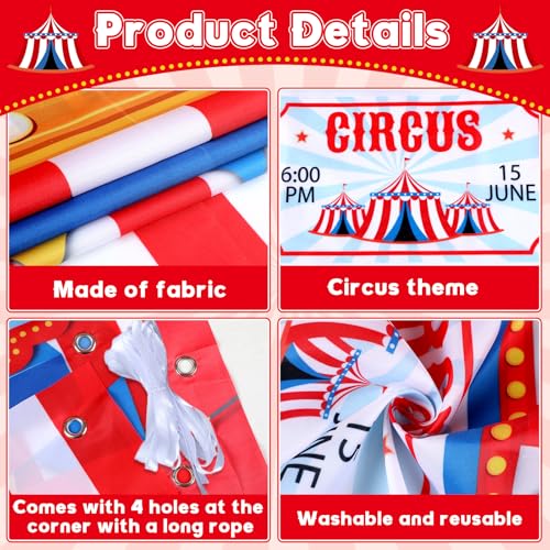 Carnival Circus Party Decorations Carnival Ticket Booth Circus Theme Photo Booth Props Backdrop Fabric Photo Birthday Bann...