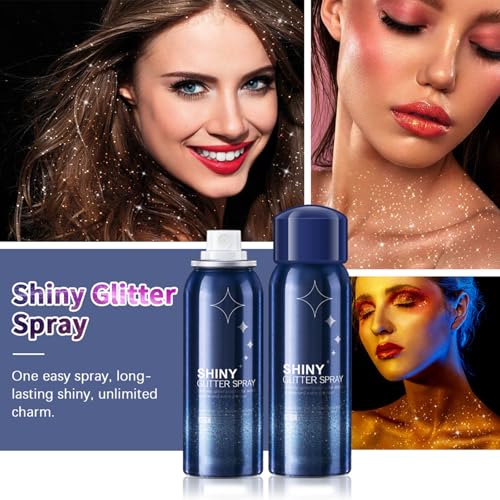 Body Glitter Spray, Applies to Music Stage Rave Festival Party Accessories Hair and Body Shiny Glitter Makeup.