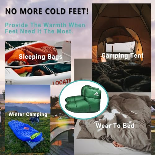 RANDDER Down Booties Warm Socks 10D Nylon Ultralight Sleeping Sock for Camp, Backpacking, Camping Sleeping Bag Tent Down S...