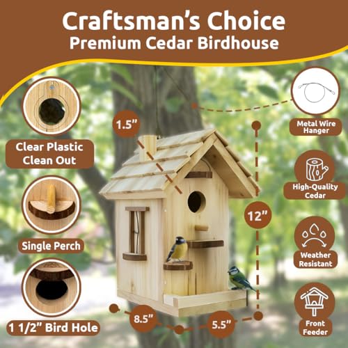 SparkJump Premium Wooden Bird House Kit - Build it Yourself Birdhouse - Birdhouse Kits for Adults to Build - Woodworking A...