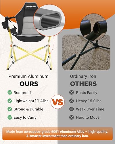 KingCamp Hammock Chair with Footrest, Swinging Portable Folding Camping Chairs for Adults MAX 400lbs Heavy Duty Foldable O...