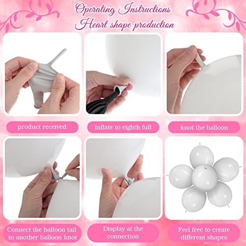 Meanplan 100 Pcs Link Balloon Quick Linking Latex Connected Balloons Linkable for New Year's Party Valentine's Day Carniva...