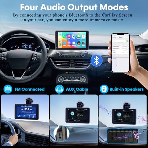 Carplay for Apple Portable Car Screen: Easy Setup 7 Inch Android Auto - Wireless Car Play Touchscreen with GPS Navigation,...