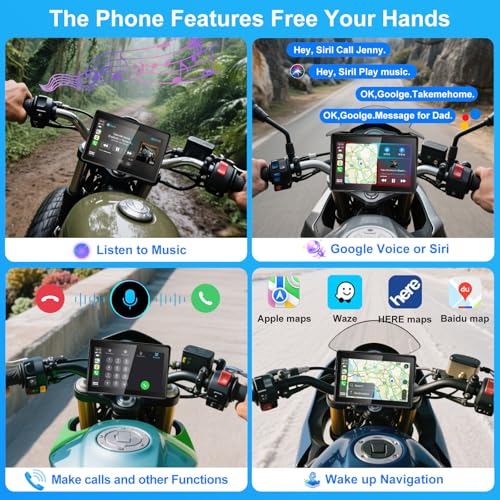 2026 YZW GPS Carplay 5 inch for Motorcycle with Wireless CarPlay & Android Auto,IP67 Waterproof Touch Screen,Carplay Moto,...