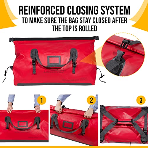 LEGEND Waterproof Duffel Bag - Heavy Duty Duffle Bag for Outdoor, Camping, Boating & Travel, Premium PVC Dry Duffel Bag, M...
