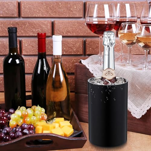 Potchen 6 Pack Wine Chiller Bucket Wine Bottles Cooler Bulk, Stainless Steel Double Wall Insulated Champagne Ice Bucket fo...