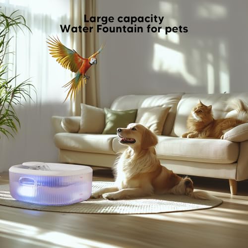 WOPET Dog Water Fountain for Large Dogs, 6L/205oz/1.7Gal Dog Water Bowl Dispenser, Automatic Cat and Pet Water Fountain wi...