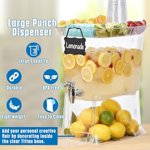 Buddeez Tritan Beverage Dispenser with Party Top Lid and Drip Tray - 2.5 Gallon Drink Dispenser - Drink Dispenser - BPA Free