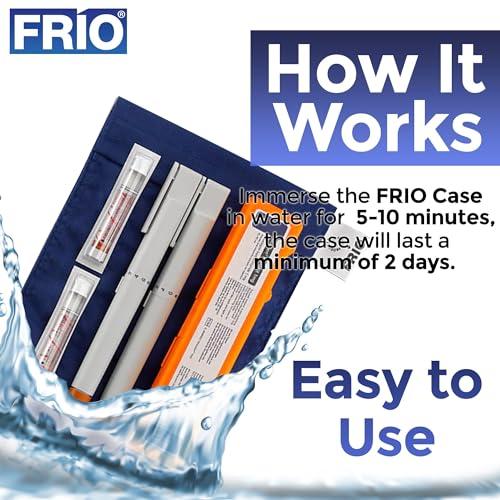 FRIO Large Cooling Wallet - Insulin Cooler for 45+ Hours of Stress Free On The Go Cooler Bag - No Ice, No Stress (Blue)
