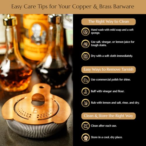 5 Piece Cocktail Kit by Bull In China - Premium Bartender Gift Set Includes Weighted 2 Piece Boston Shaker, Hammered Bell ...