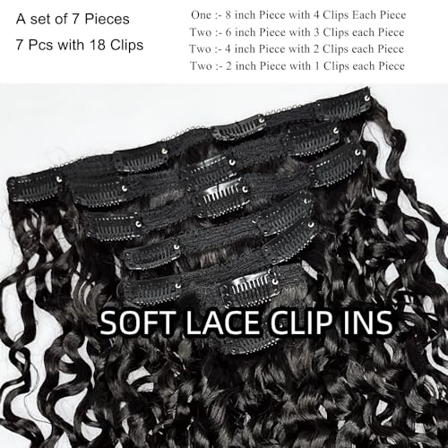 Burmese Curly Clip in Hair Extensions Human Hair 3C4A Lace Clip in Human Hair Extensions 2 Pack 240g 14pcs Spirally Curly Classic Clips Ins Real Human Hair Extension Full Head For Black Women 12 Inch
