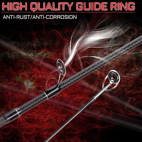 ROMLN Fishing Rod Fishing Rod 1.8/2..1m Spinning/Casting Rod Power M Carbon Rod Pole 5/6 Sections Travel Fishing Pole Fish...