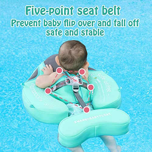 Mambobaby Float Baby Swim Float with Canopy, Non-Inflatable Solid Baby Float, Upgrade Soft Skin-Friendly Fabric Material I...