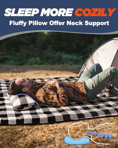 MEREZA Flannel Sleeping Bag for Adults Mens with Pillow, XL Cold Weather Sleeping Bag for 30 Degree 4 Season Camping Large...