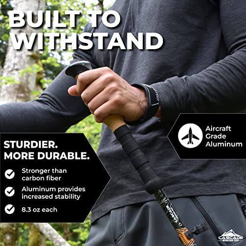 Cascade Mountain Tech Trekking Poles - Ultralight 2 Piece Carbon Fiber Walking or Hiking Sticks & Trekking Poles - Aluminu...