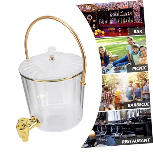 Ciieeo Portable Drink Dispenser with Faucet 7.87 Inch Clear Beverage Container for Parties Home Outdoor Use Water and Juic...