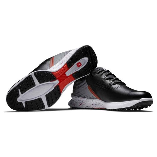 FootJoy Men's FJ Fuel Previous Season Style Golf Shoe, Black/Grey/Red, 10