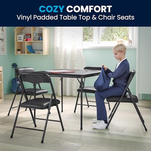 Flash Furniture Mindy Kids 5-Piece Folding Table and Chairs Set for Daycare and Classrooms, Children's Activity Table and ...