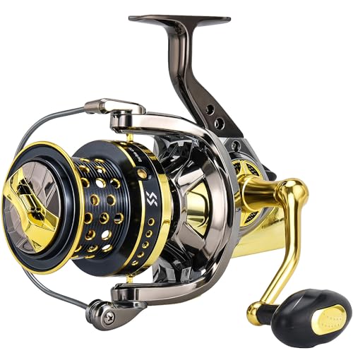 Sougayilang Spinning Reels 10000 Series Surf Fishing Reels, Ultra Smooth Powerful with CNC Aluminum Spool, Inshore & Offsh...