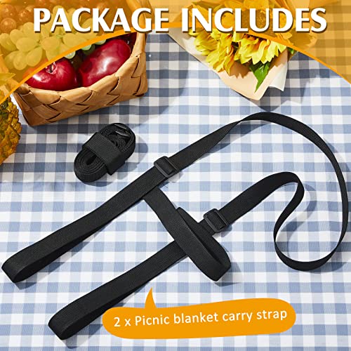 Amylove 2 Pcs Picnic Blanket Carry Strap for Camping Motorcycle Bedroll Adjustable Yoga Mat Holder with Shoulder Strap and...