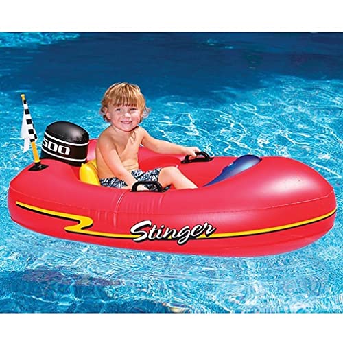 SWIMLINE Inflatable Swimming Pool Float Ride-On Mattress Lounger Raft – Fun Poolside Ride for Crew, Speedboat, Red, 49"