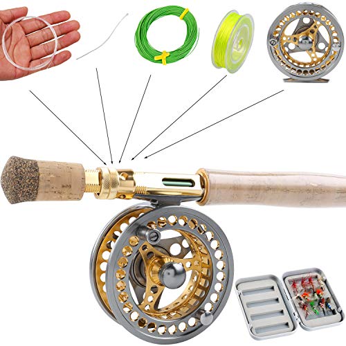 Sougayilang Fly Fishing Rod Reel Combos with Lightweight Portable Fly Rod and CNC-machined Aluminum Alloy Fly Reel,Fly Fis...