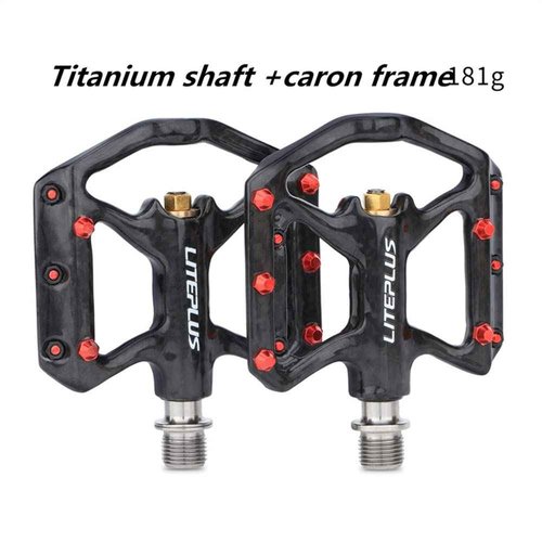 Bicycle Carbon Pedal Titanium Axle Road Bike Pedal MTB Super Light 3 Bearing Anti-Skid Pedal for Brompton Pedal