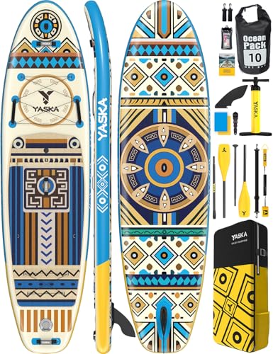 Inflatable Stand up Paddle Board 11ft with Premium SUP Accessories,Extra Wide Design Non-Slip Paddleboard for Adult,Youth,...