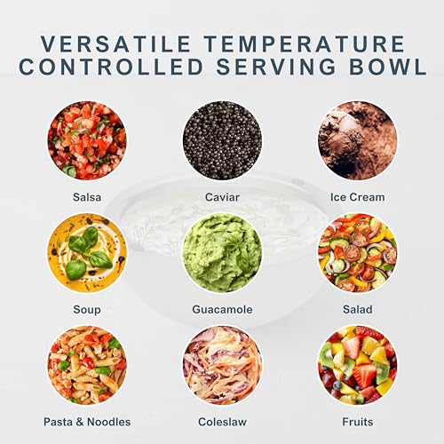KoolCool Dip Chiller Bowl - 35oz Capacity - Frozen Ice Stainless Steel Party Serving Bowl - Insulated Dip Dish Platter Kee...