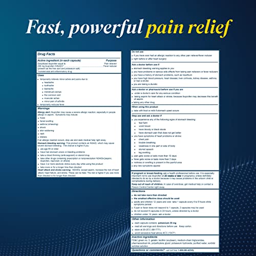 Advil Liqui-Gels Pain Reliever and Fever Reducer, Pain Medicine for Adults with Ibuprofen 200mg for Headache, Backache, Menstrual Pain and Joint Pain Relief - 80 Liquid Filled Capsules(Pack of 2)
