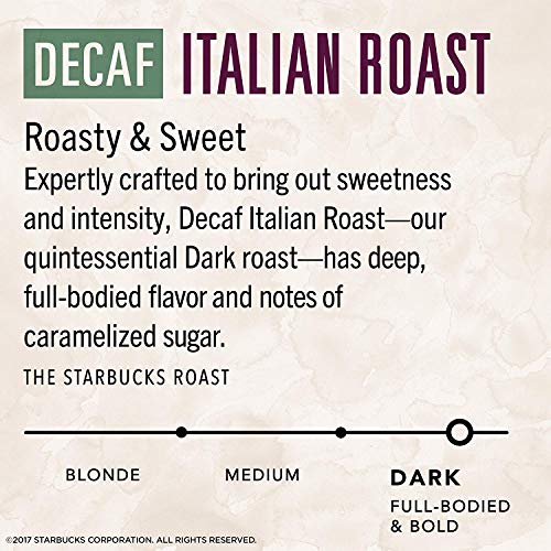 Starbucks VIA Instant Coffee, Dark Roast Coffee, Decaf Italian Roast, 100% Arabica, 1 box (50 packets)