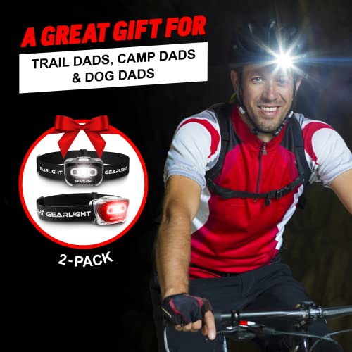 LED Headlamp 2-pack Battery Powered (AAA) | Head Lamp for Running Hunting Camping Fishing Hiking with Red Light and Adjust...