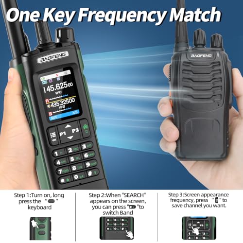 BAOFENG UV-32 Handheld Ham Radios Long Range 10W NOAA Weather Rechargeable Walkie Talkies Tactical Two Way Radio with GPS,...