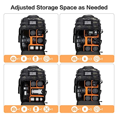 MOSISO Camera Backpack, DSLR/SLR/Mirrorless Photography Tactical Camera Bag Case with Tripod Holder & 15-16 inch Laptop Co...