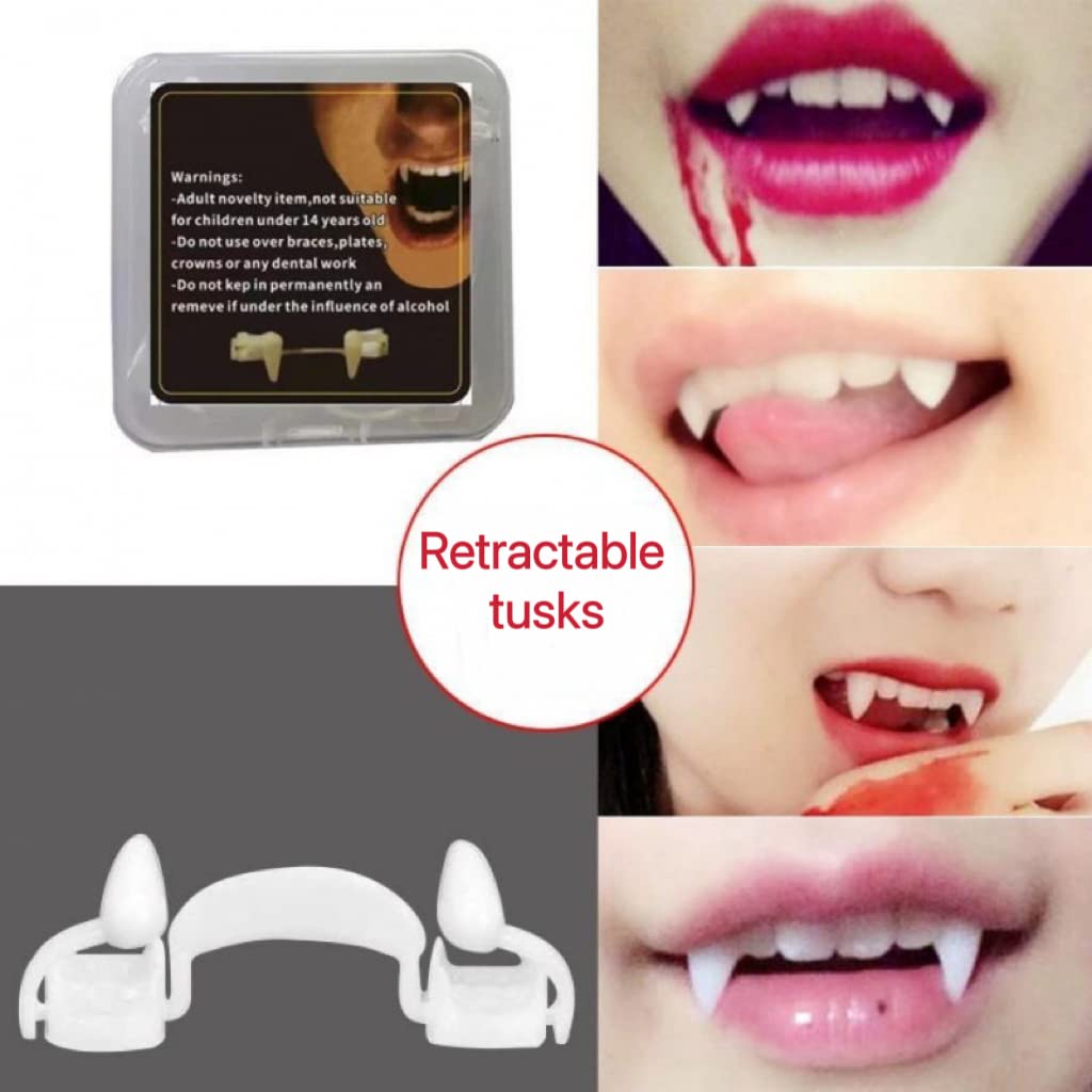 Halloween Vampire Fangs Spoof Friends Retractable Braces Party Prom Role Play False Fangs Teeth Props 1428