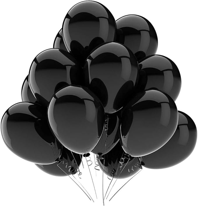 KBZVNAF Black Balloons Latex Party Balloons - 50 Pack 12 inch Helium Matte Black Balloons for Wedding Graduation Baby Show...
