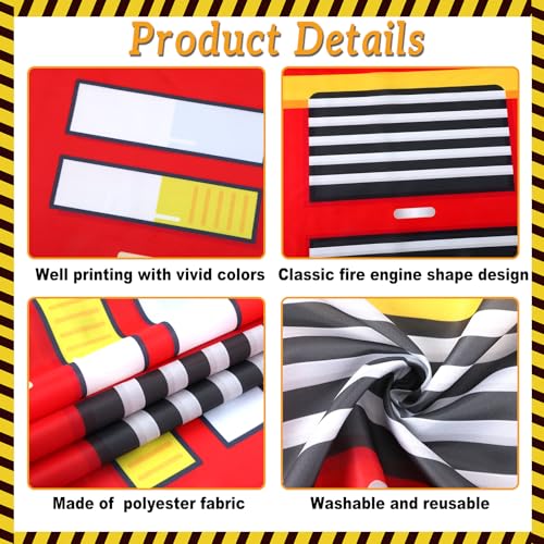 Firetruck Shaped Photo Prop Selfie Frame Party Decor 59 x 59In Large Fabric Cartoon Firefighter Photo Booth Props Fireman ...