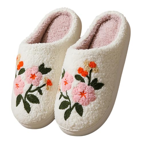 Women Home Slippers Cute Pattern Strawberry Slippers Indoor Outdoor Plaid Shoes Warm Soft Bedroom Shoes Fuzzy Closed Toe S...