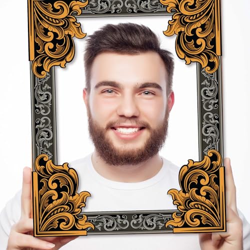 Party Photo Booth Props - 60-pc Photobooth Kit with 8 x 10-Inch Sign, 60 Adhesive Pads, 45 Sticks - Photobooth Props - Pho...