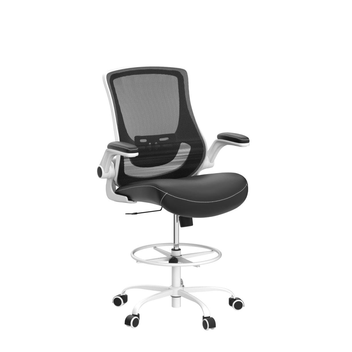 Misolant Drafting Chair, Tall Office Chair for Standing Desk, High Office Chair with Adjustable Lumbar Support and Footrest Ring, Standing Desk Chairs Adjustable Height