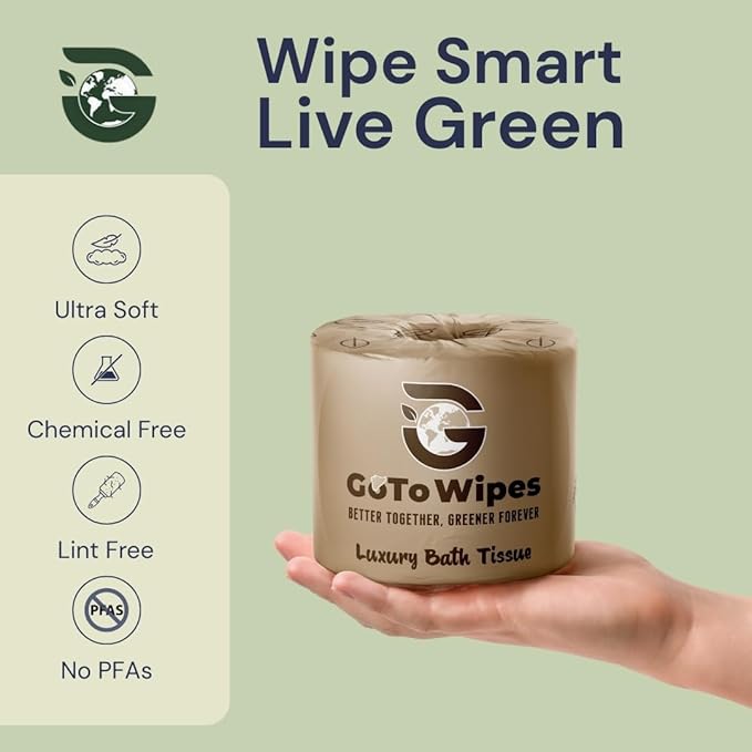 Premium Bamboo Toilet Paper - Organic Ultra Soft 3 Ply - Chemical & PFAS Free, Non-Toxic - 400 Sheets, 12 Pack - Septic Safe, Sustainable - Bamboo Toilet Paper with Plant Trees Initiative